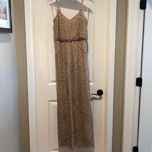 BHLDN Adrianna Papell Embellished Blouson Gown